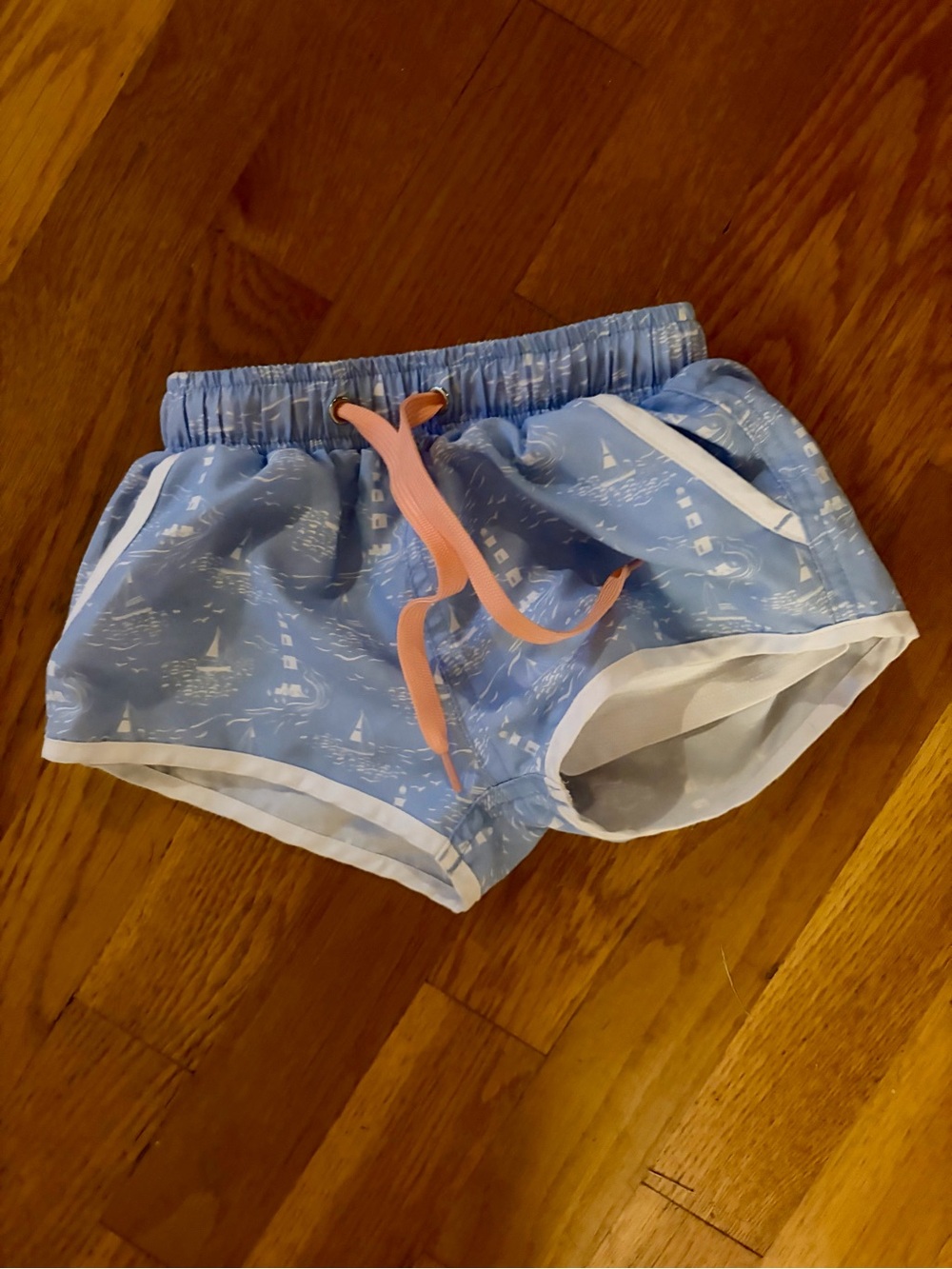 Shrimp and grits Kids boardies Blue Sailboat Swim Trunks XXS